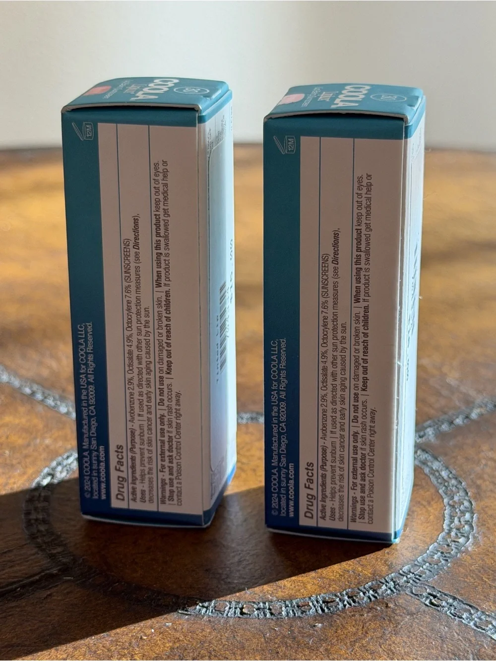 NEW IN BOX 2 TINTED COOLA ORGANIC LIPLUX LIP BALM SUNSCREEN SPF 30 WATERPROOF